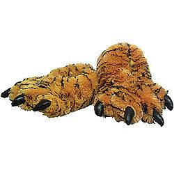NEW NWT Fun Tiger Paw Animal Claw Fuzzy Faux Fur Warm Novelty Slippers
