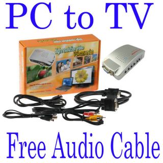 Silver PC VGA NTSC PAL TO TV RCA Composite Video S Video Converter 