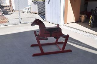 Vintage Wooden Bright Red Wonder Horse Spring Rocking Horse