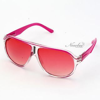 New Neon Bright Pink Color Sunglasses Colored Lenses Spring Hinges