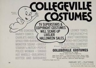1977 Ad Collegeville PA Costumes Halloween Casper Ghost   ORIGINAL 