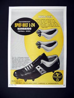 Spot Bilt L 24 Kangaroo Football Shoes Cleats 1963 print Ad 