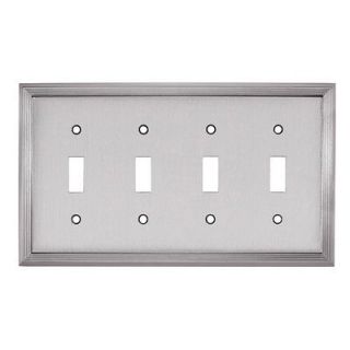 allen + roth 8W x 4H Satin Nickel Toggle Metal Wall Plate