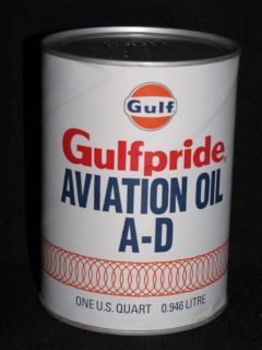   Gulfpride Aviation Oil A D Cardboard Composite Can Collectible FSh