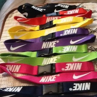 Nike Lanyards Lot Of 10 Black, Purple, Green, yellow, Red, Pink 