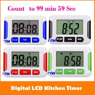 Large Lcd Digital Kitchen Timer Count / Down Alarm 100 Min