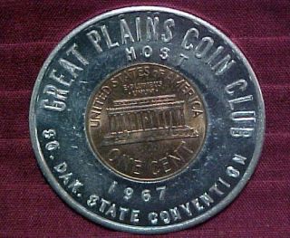   Encased Memorial Cent Penny Great Plains Coin Club South Dakota SD