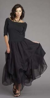   Luz Cotton/Silk Organza Off Shoulder Dress w Silk Overlay & Ties NEW