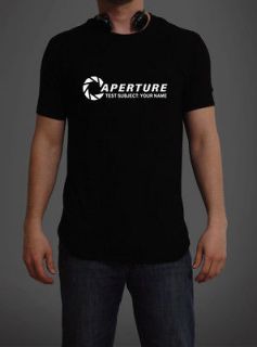 Custom APERTURE LABS shirt with YOUR NAME ON IT PORTAL 2   BLACK T 