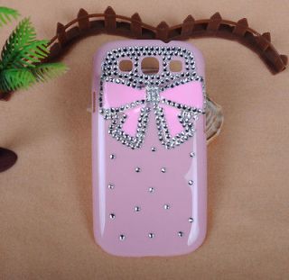 ABD Pink Bow Butterfly Hard Bling Case Cover for Samsung Galaxy S3 S 3 