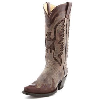 NIB Womens Corral R111 Brown Sequin Eagle Leather Cowboy Boots