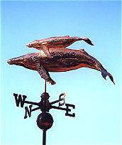   MOTHER AND BABY WHALE weathervane,ma​de of copper with brass accents