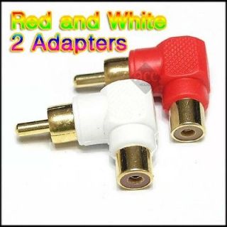   angle / 90 degree 2 RCA male to female adapters gold connector plug