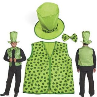Adult LEPRECHAUN Easy Costume Kit St Patrick Day Leprachaun Irish Vest 