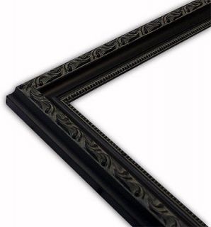 Scrolled Black Picture Frame Solid Wood