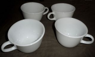 Vintage CORNING Winter Frost Plain White TEA CUPS Mugs circa 1970 
