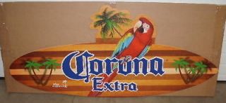 Corona Beer & Parrot Surfboard Bar Sign