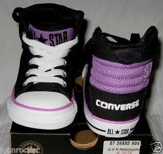 CONVERSE CHUCK TAYLOR INFANT PRIMO HITOP PADDED COLLAR BLK/PURPLE 
