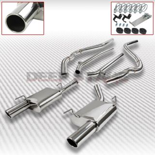 STAINLESS DUAL CAT BACK EXHAUST SYSTEM 4 TIP MUFFLER 05 10 FORD 