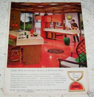 1961 FORMICA retro Kitchen counters cabinets 1 PAGE AD