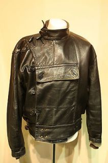 Vintage 1950s Swedish police / dispatch riders black leather biker 