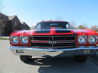   CHEVELLE SS 1970 CHEVY CHEVELLE SS RED/BLACK STRIPES COWL IND HOOD 454