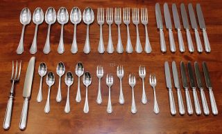 COMPLETE Ercuis Trianon Silver Plated 38pcs set for 6 person (Rubans 