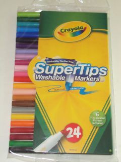 Crayola Super Tips, Washable Markers, 24 Count, NEW