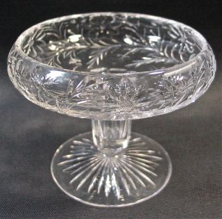 PAIRPOINT? HAWKES? Glass Vintage Wheel Cut Crystal Compote  Gorgeous 