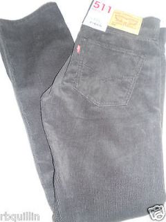   Jeans Extra Slim Low Straight Leg Corduroy Coal Black Pants 32 X 30