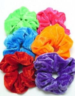 Large and soft coloured velvet hair scrunchie bright/neon or dark 