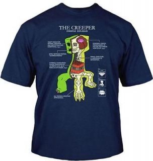 Minecraft Creeper Anatomy Licensed Youth T Shirt Tee XS S M L XL