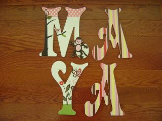   Hand Painted Wood Letters for GEENNY BOUTIQUE MONKEY Crib Bedding New