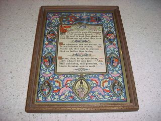 1920s Motto w/ Poet Henry Wadsworth Longfellow A Psalm of Life Poem 