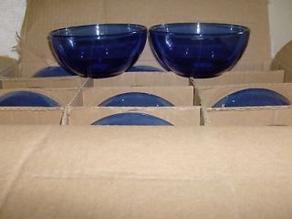 Libbey Crisa Cobalt Blue Glass Bowls 6 Soup Cereal Bowls (6) ~NEW Fr 