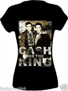 New Authentic Cash and The King Juniors T Shirt Johnny Cash and Elvis