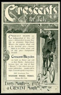 vintage 1897 Bicycle Sales Sheet Crescent Bikes July