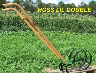   Lil Double Wheel Hoe Push Plow Garden Wheel Hoe Turn Plow Cultivator