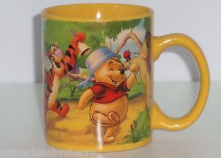   Pooh Eeyore Piglet Tigger Yellow Coffee Mug Cup Hundred Acre Band