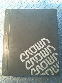 CROWN LIFT TRUCKS SERIES TSP SERVICE AND PARTS MANUAL BINDER FORKLIFT 