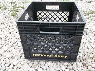 Vintage Dairy Milk Crate Black Plastic Storage National Dairy