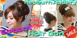 NEW 1pc Elegant Hepburn Audrey Big Hair Bun Extension 3 color★