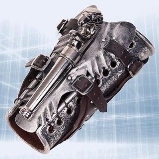 Assassins Creed II Leather/Steel Armored Vambrace w/Gun Replica *New*