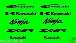 Set Custom Decal Stickers Kawasaki Ninja ZX 6R or ZX 10R High Quality 