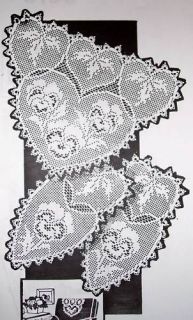 886 vintage Laura Wheeler filet PANSIES crochet pattern