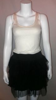 Miley Cyrus black & white dress w/tulle skirt size Medium *FREE SHIP 