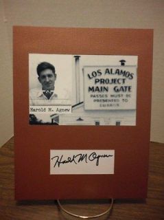 Harold Agnew Autograph LOS ALAMOS PROJECT Display Signed Signature COA 