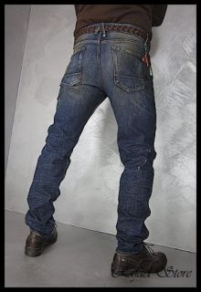 Trousers Pants Jeans Man CYCLE MPT101 Slim Denim Wash Blue Extreme 