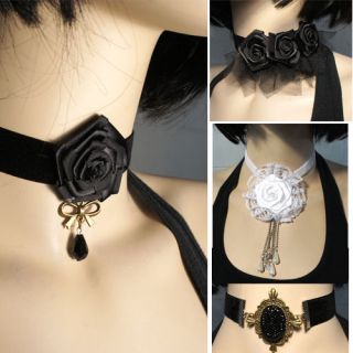 Gothic Vintage Lolita Rose Necklace Choker Costume Accessory Lace 
