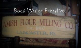 Primitive Amish Flour Milling Co Wooden Sign*Aged To Perfection*Kit 